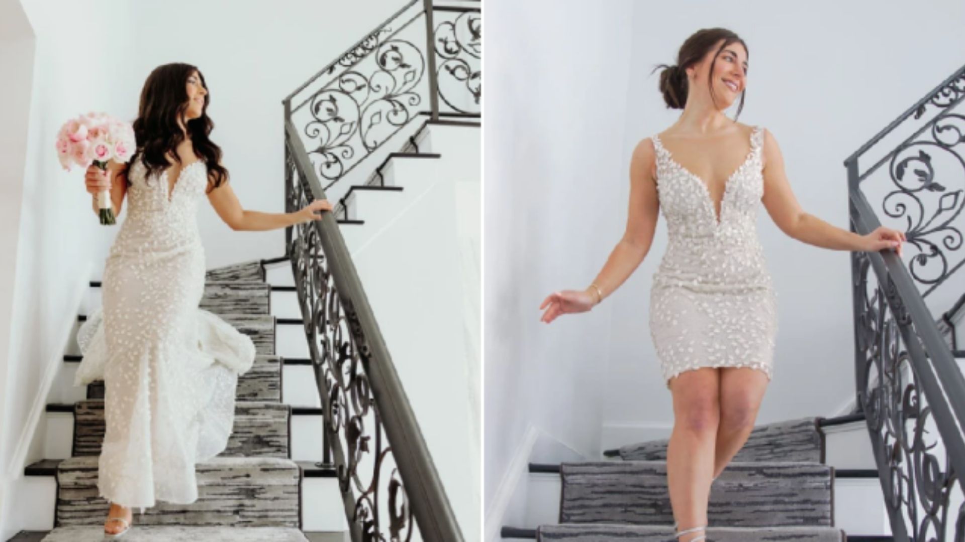 Bride changes £4000 wedding gown into a cocktail dress for her vacation