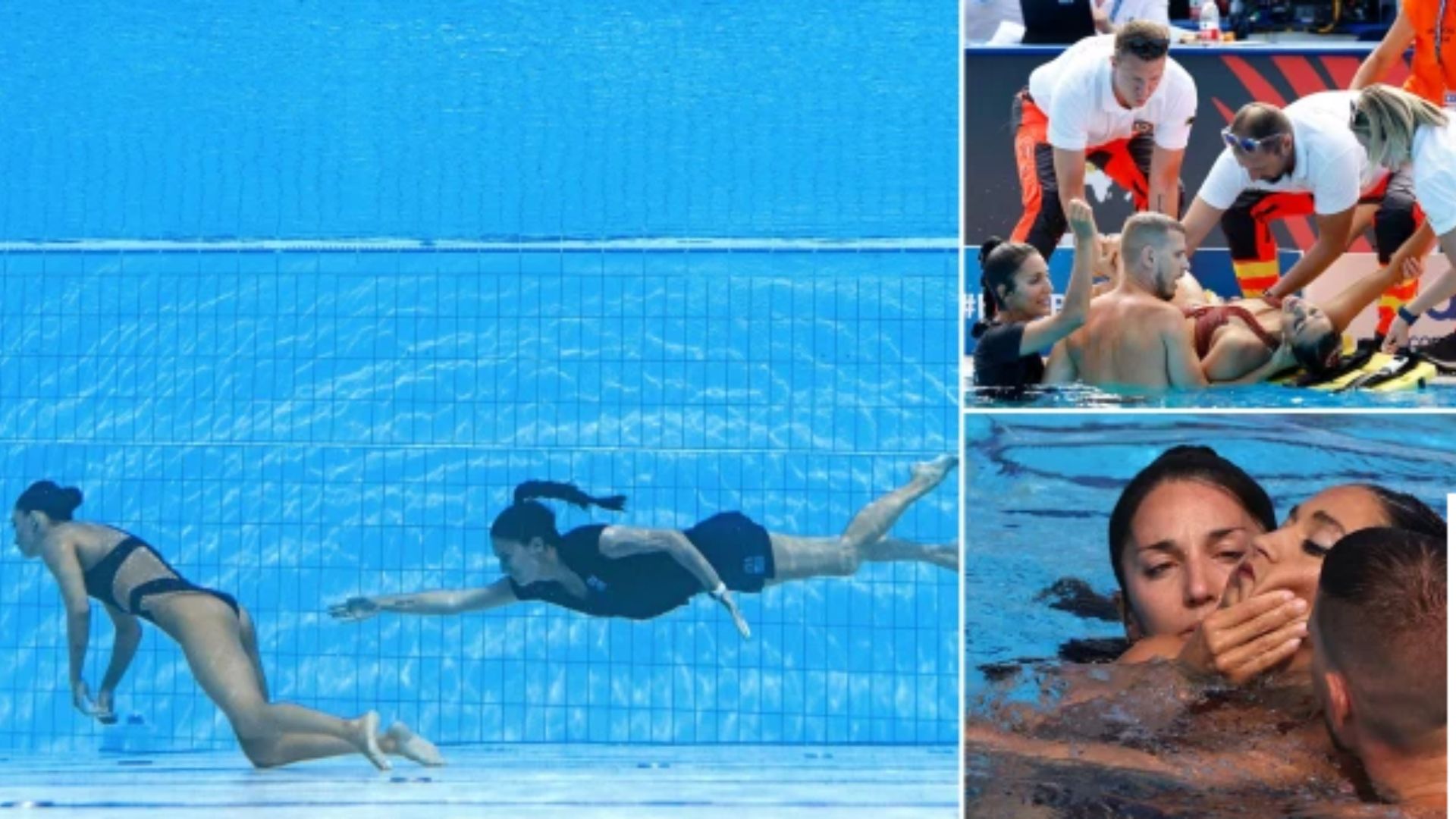 Coach jumps into the pool to save the swimmers life after she blacked out