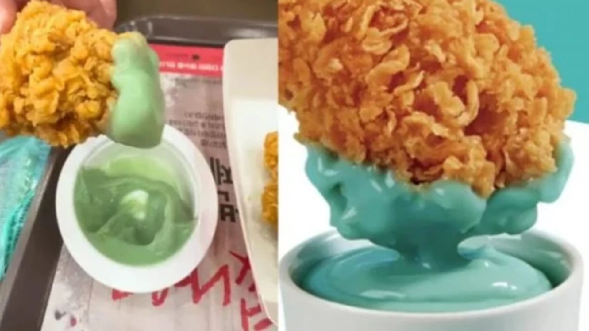 KFC South Korea dispatches blue mint chocolate dipping sauce for chicken